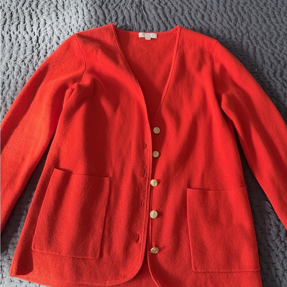 J. Crew Women's Orange Cardigan Sweater
